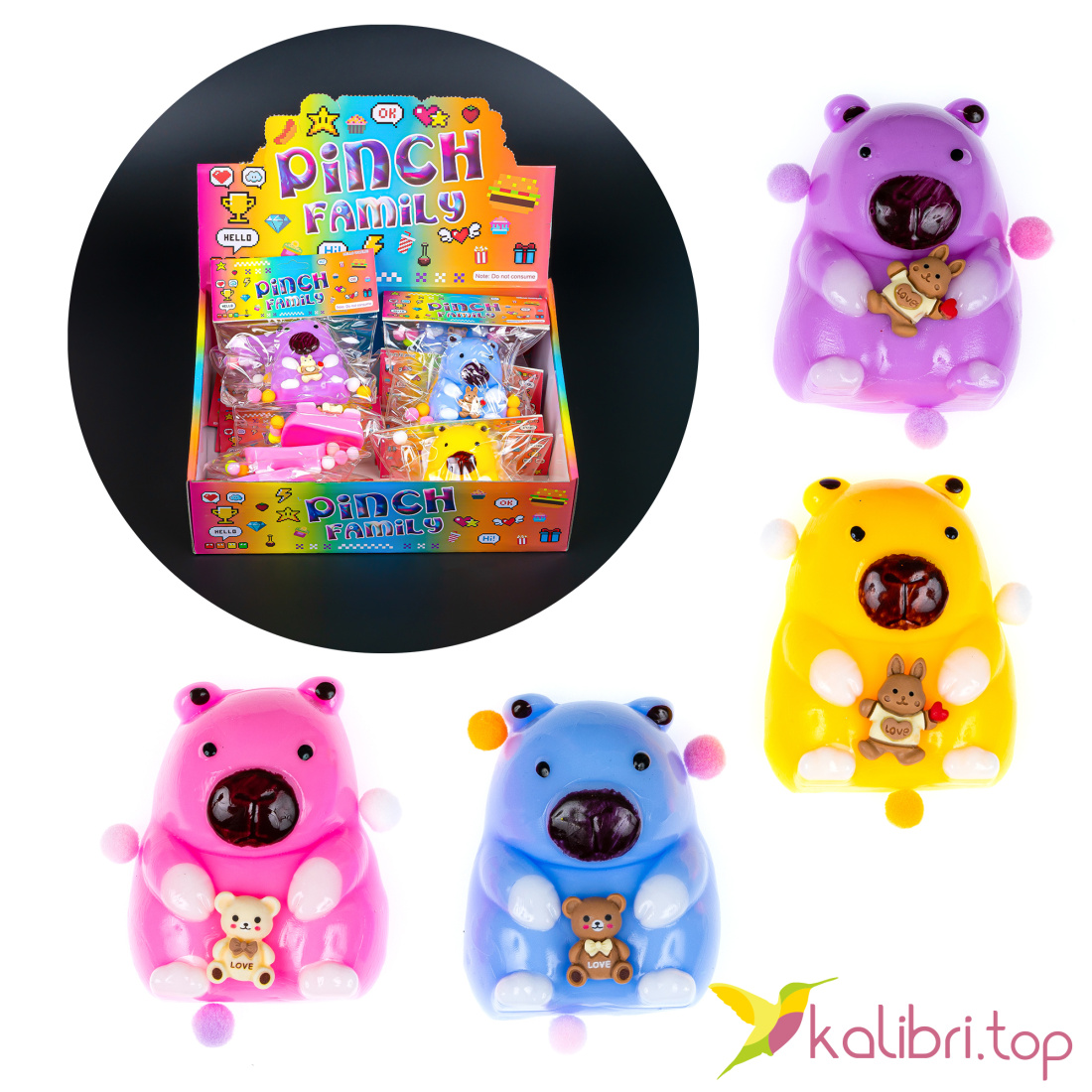 Антистресс Капибара с игрушкой 7,5 см, 70 г оптом фото 01