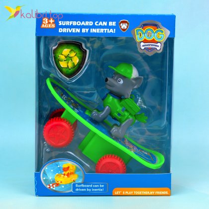 Игрушка Собачка зелёная на скейте 13 см - Купить