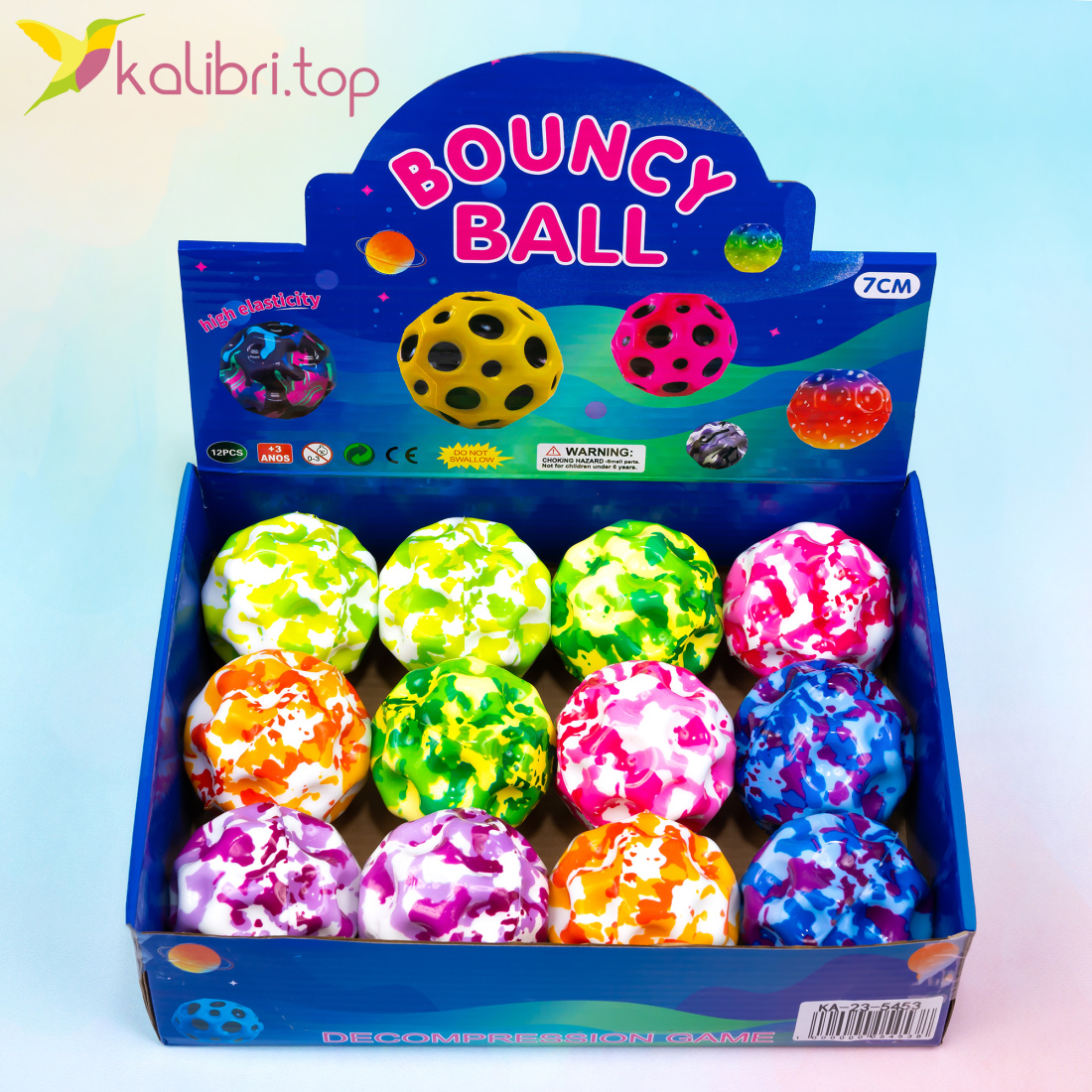 Мяч попрыгунчик Gravity ball краски 7 см оптом фото 01