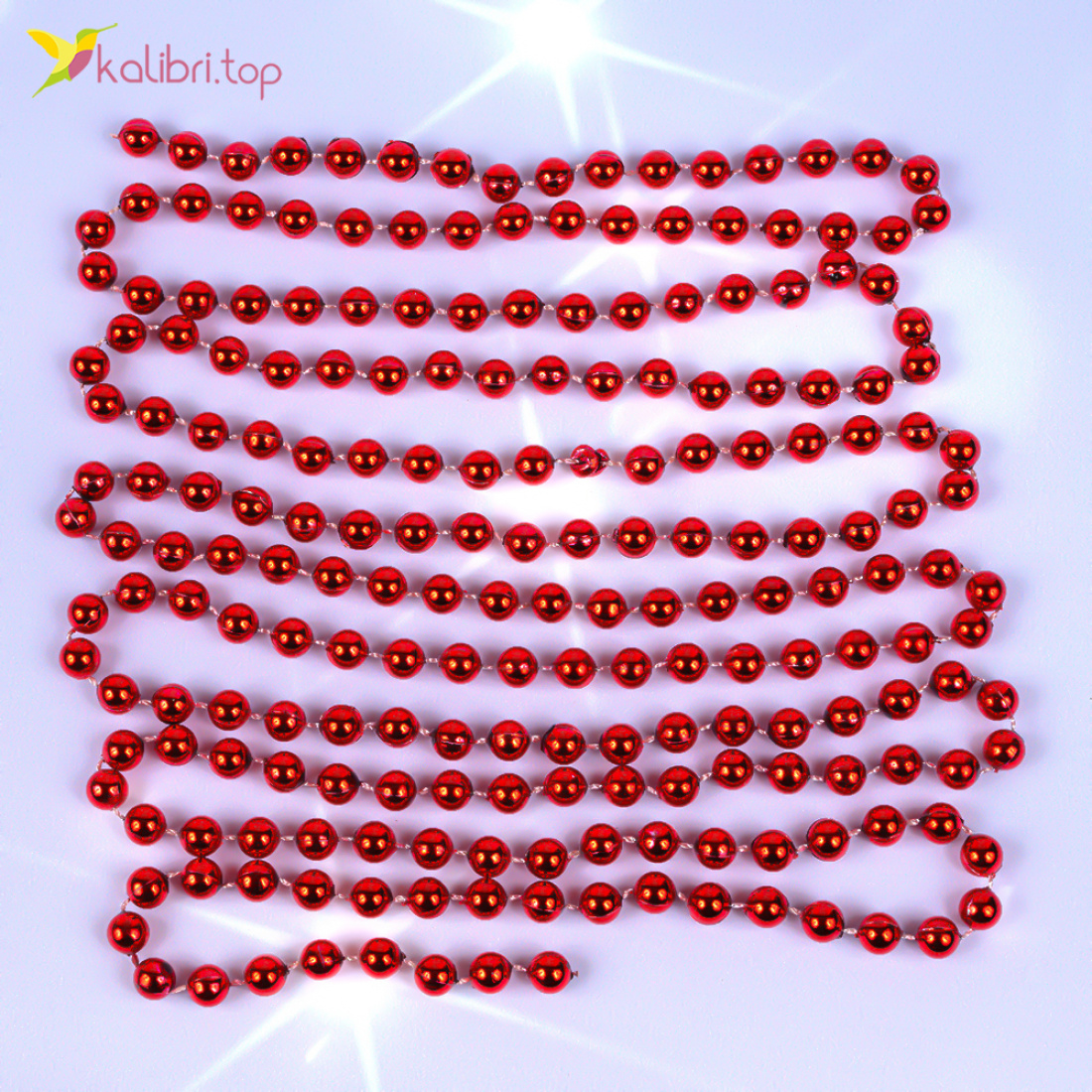 Новорічний декор намисто червоний грудень 2,8 метра, 12 штук оптом фото 02 Новорічний декор намисто червоний грудень 2,8 метра, 12 штук оптом фото 02