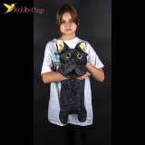 Игрушка обнимашка Кот лохматый чёрный 70 см оптом фото 01
