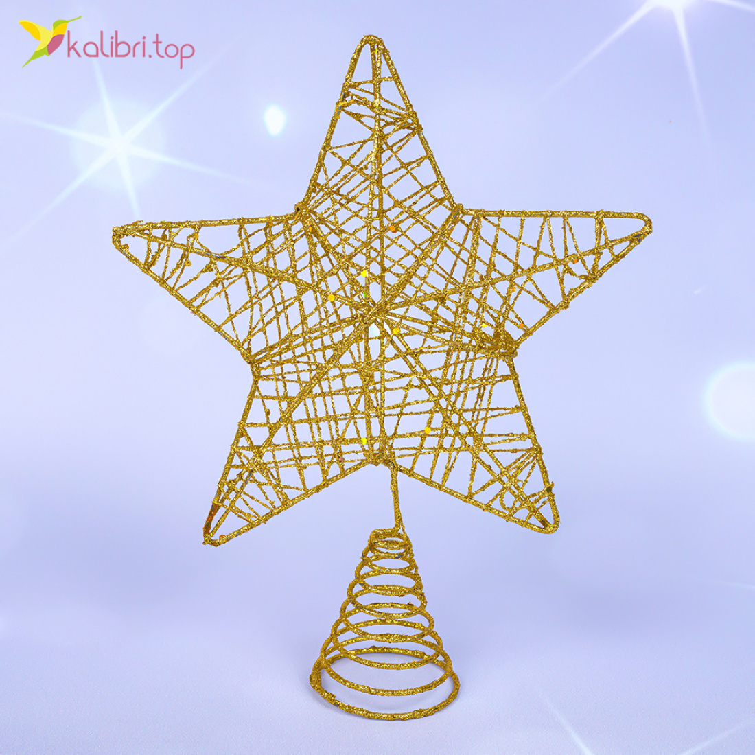 Верхушка для ёлки звезда золотая 23 см., 5 штук оптом фото 01 Верхушка для ёлки звезда золотая 23 см., 5 штук оптом фото 01