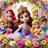 Алмазная мозаика принцессы 30*40 см оптом фото 01