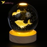 Нічник скляна куля Дельфін 8 см оптом фото 01