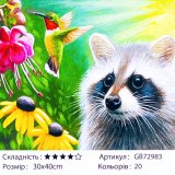 Алмазна мозаїка Єнот з Колібрі 30*40 см оптом фото 01 Алмазна мозаїка Єнот з Колібрі 30*40 см оптом фото 01