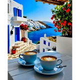 Алмазная мозаика кофе и море 40*50 см оптом фото 01