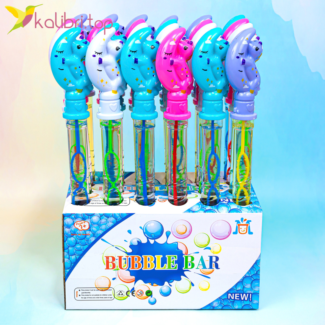 Мильні бульбашки Єдиноріг на Місяці 36 см оптом фото 01