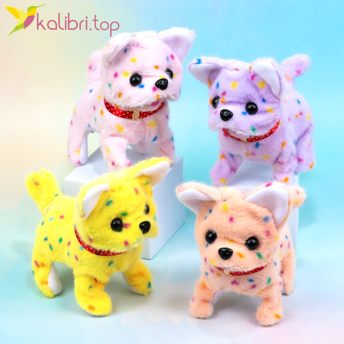 Собачка ходилка музыкальная Пятнышко 19 см оптом фото 01