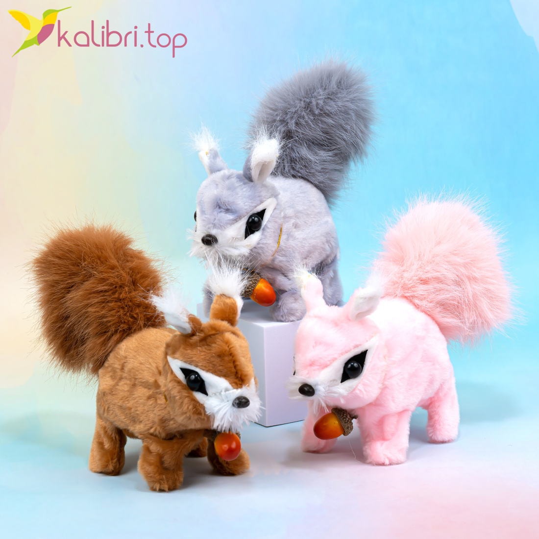 Белка ходилка музыкальная 22 см оптом фото 01