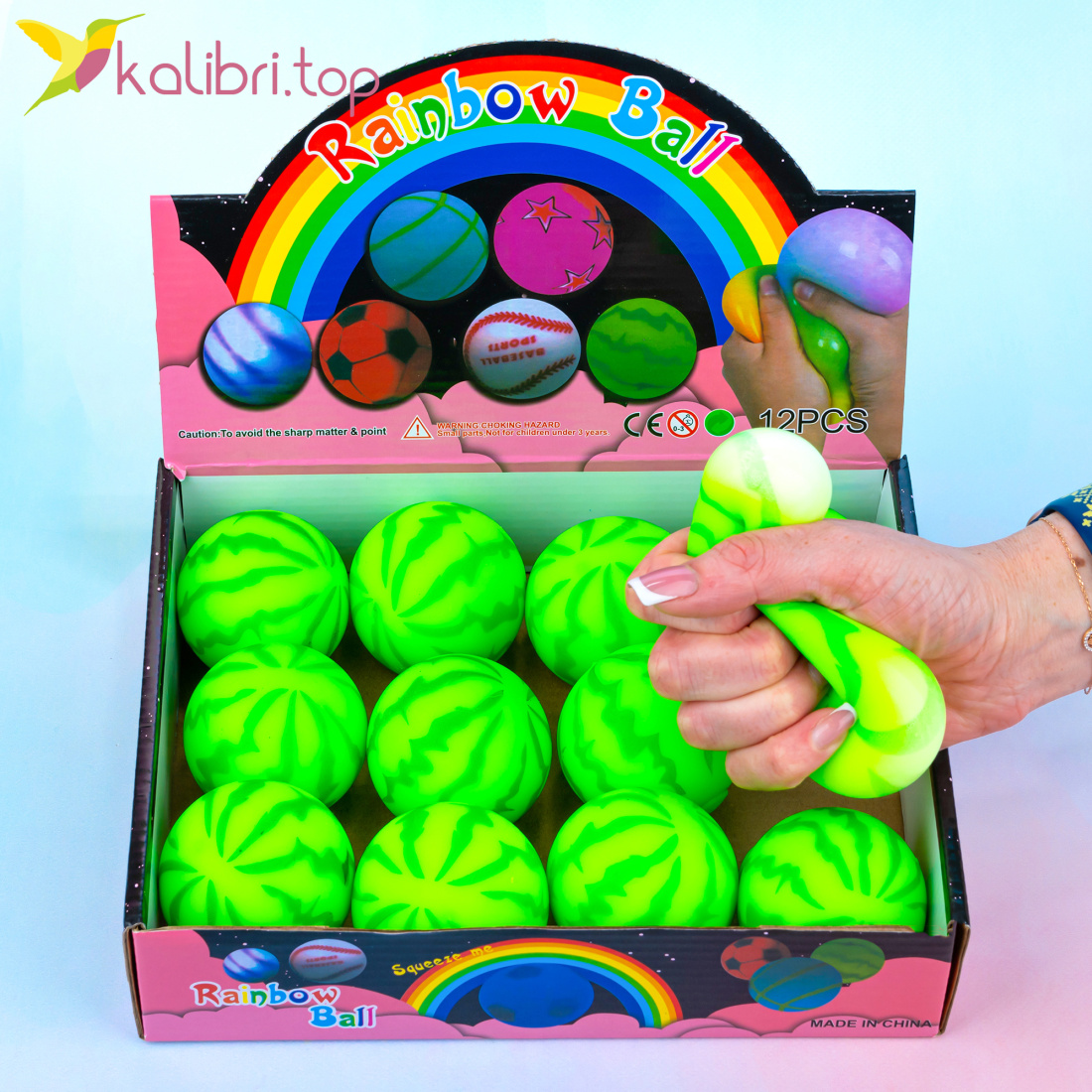 Антистресс пена Арбуз 5,5 см, 56 г оптом фото 01