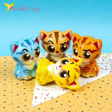 Іграшки сквіші Коти кольорові оптом фото 01