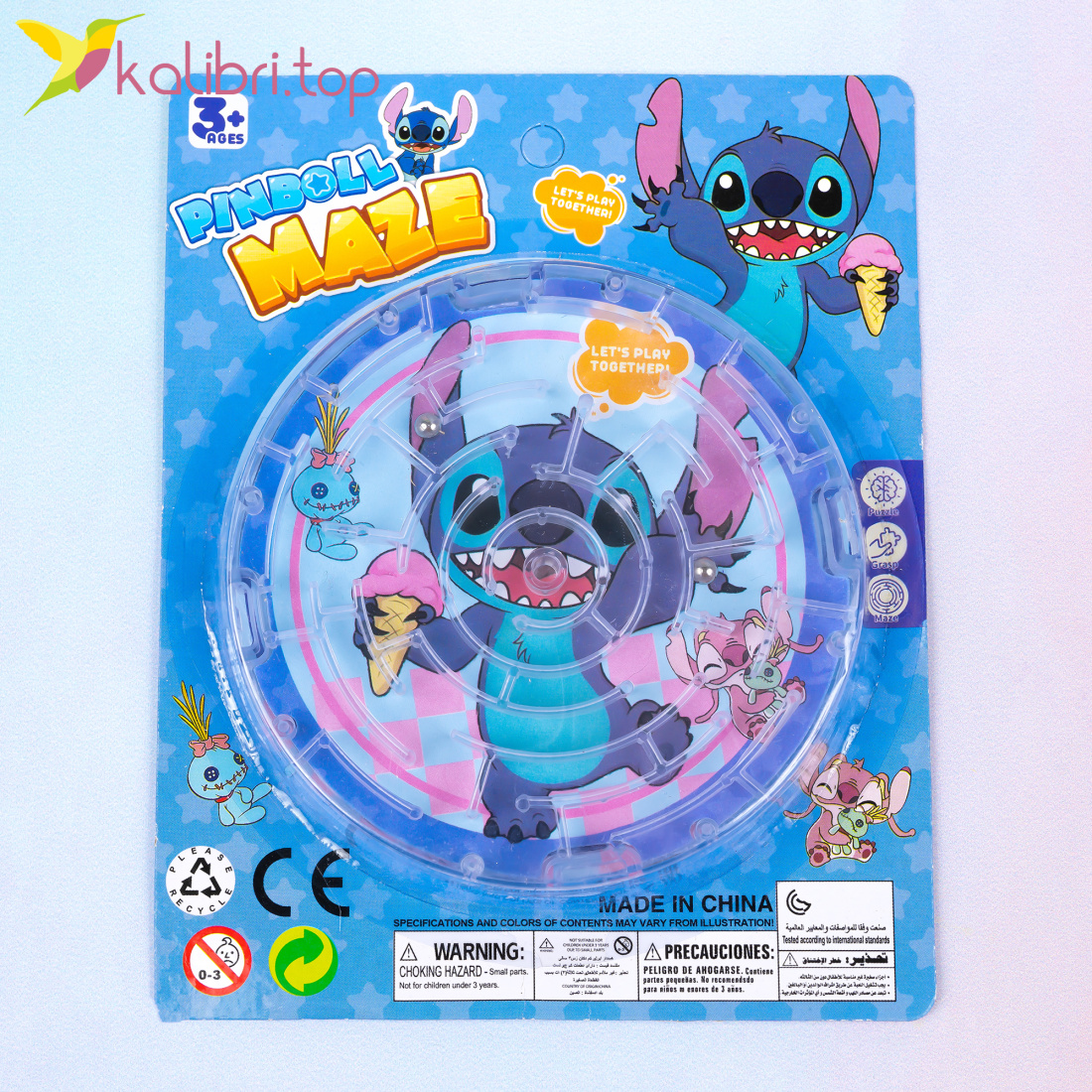 Игра лабиринт на два шарика Ушастик 11 см оптом фото 01