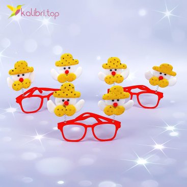 Новогодние очки Снеговик жёлтый 4045 - Купить