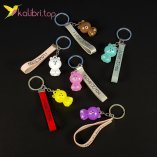 Брелки Мишки разноцветные пластик 12 штук оптом фото 01