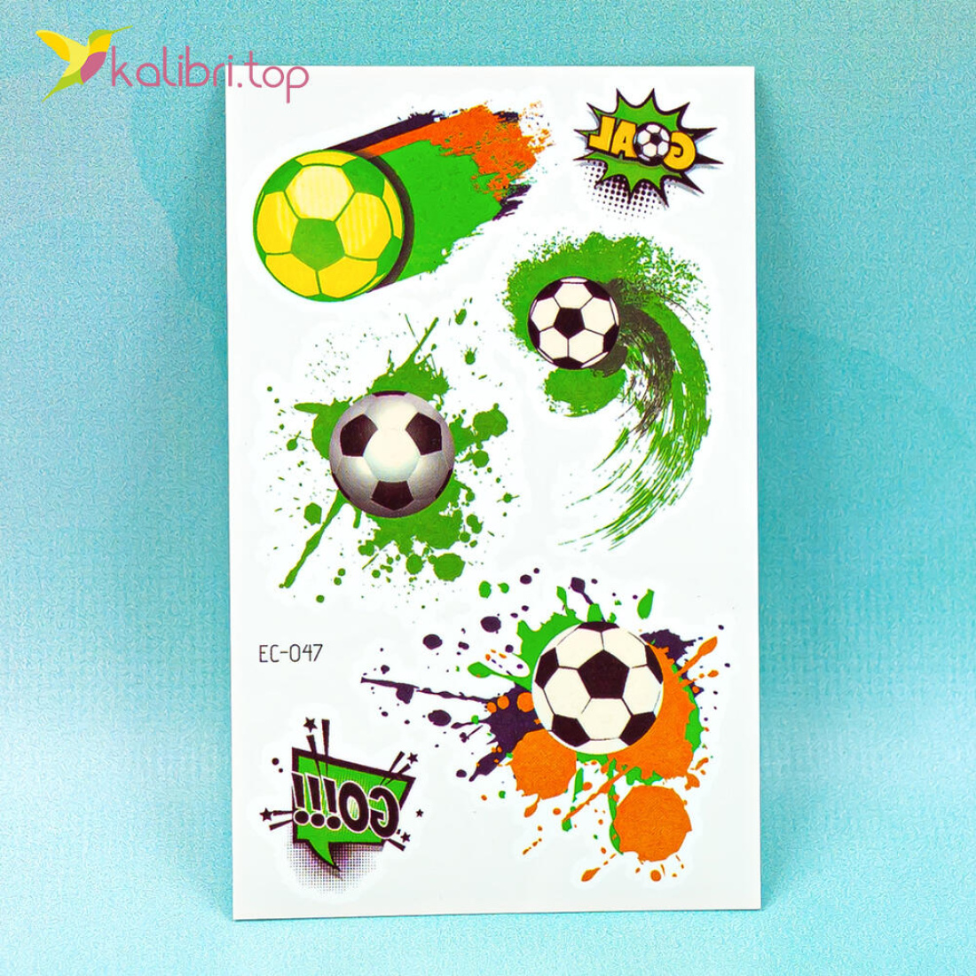 Детские переводные татуировки Футбол EC-047 оптом фото 01