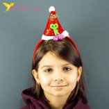 Новорічні обручі у вигляді ковпака Санти оптом фото 01