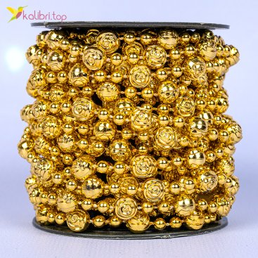 Новорічні прикраси намисто золота хуртовина 5 метра - Фото Новорічні прикраси намисто золота хуртовина 5 метра - Купити