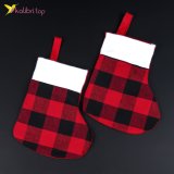 Новогодний сапог для подарков Клетка 18 см оптом фото 01 Новогодний сапог для подарков Клетка 18 см оптом фото 01