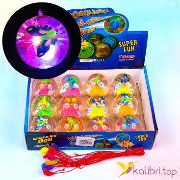 Светящийся мячик Бабочка на резинке 6 см - Купить