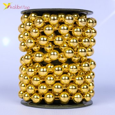 Новорічні прикраси намисто золотий блиск 3 метри - Фото Новорічні прикраси намисто золотий блиск 3 метри - Купити