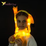 Навушники що світяться з рухаючими вушками Піка жовті оптом фото 01