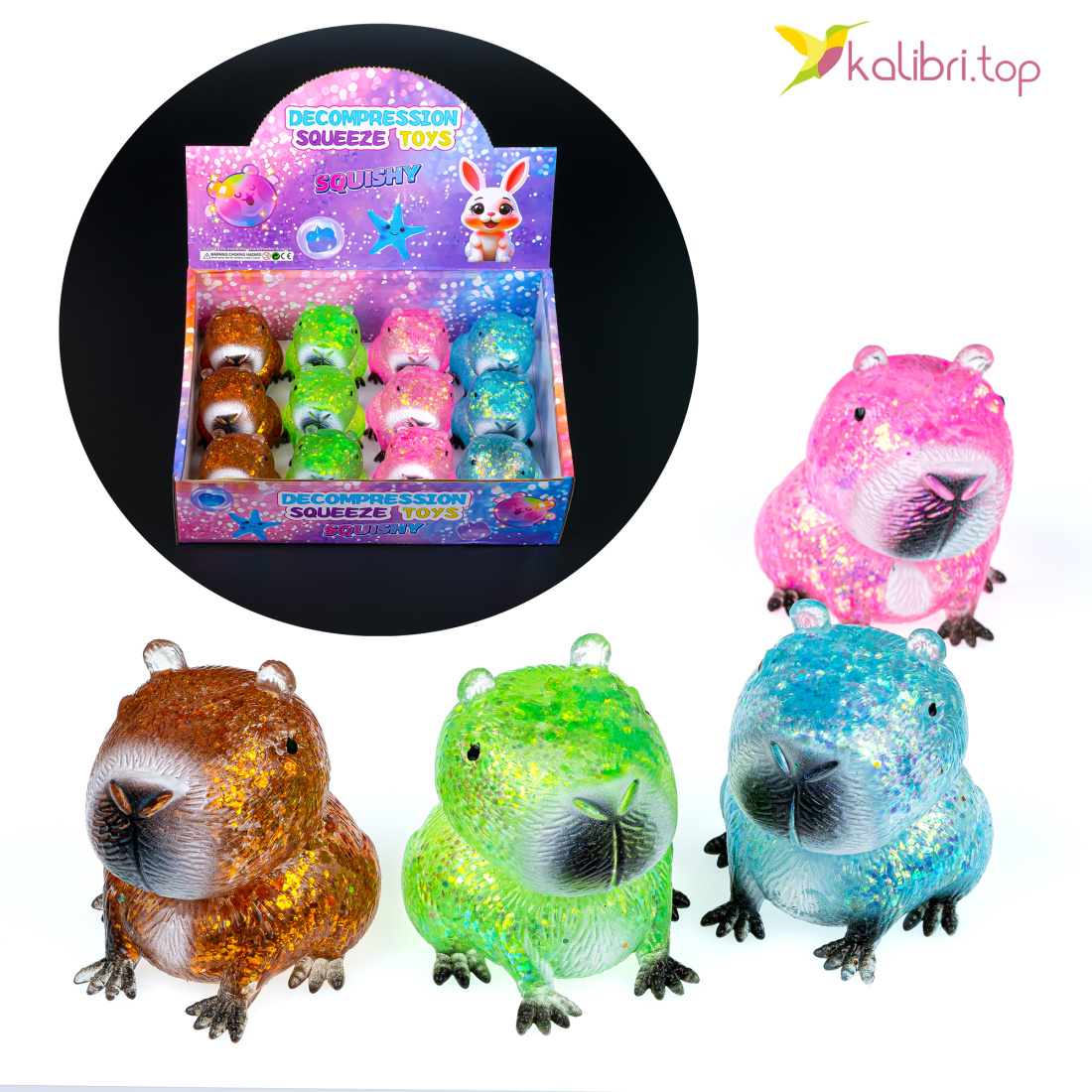 Антистрес жуйка-тягучка Кпібара 6,5 см, 122 г оптом фото 01