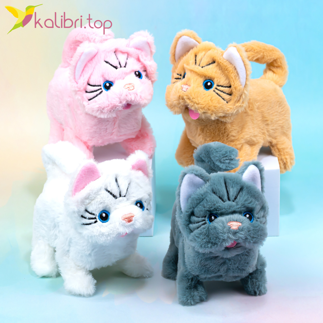 Кот ходилка Пушок 17 см оптом фото 01