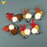 Новогодние заколки Рожки 3 вида, 12 пар оптом фото 01