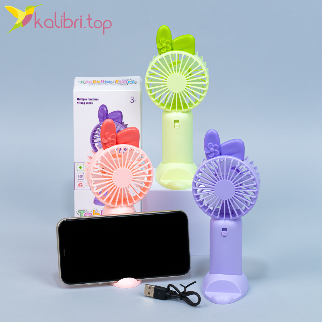 Вентилятор на USB Мини Холдер Ушки 18 см оптом фото 01