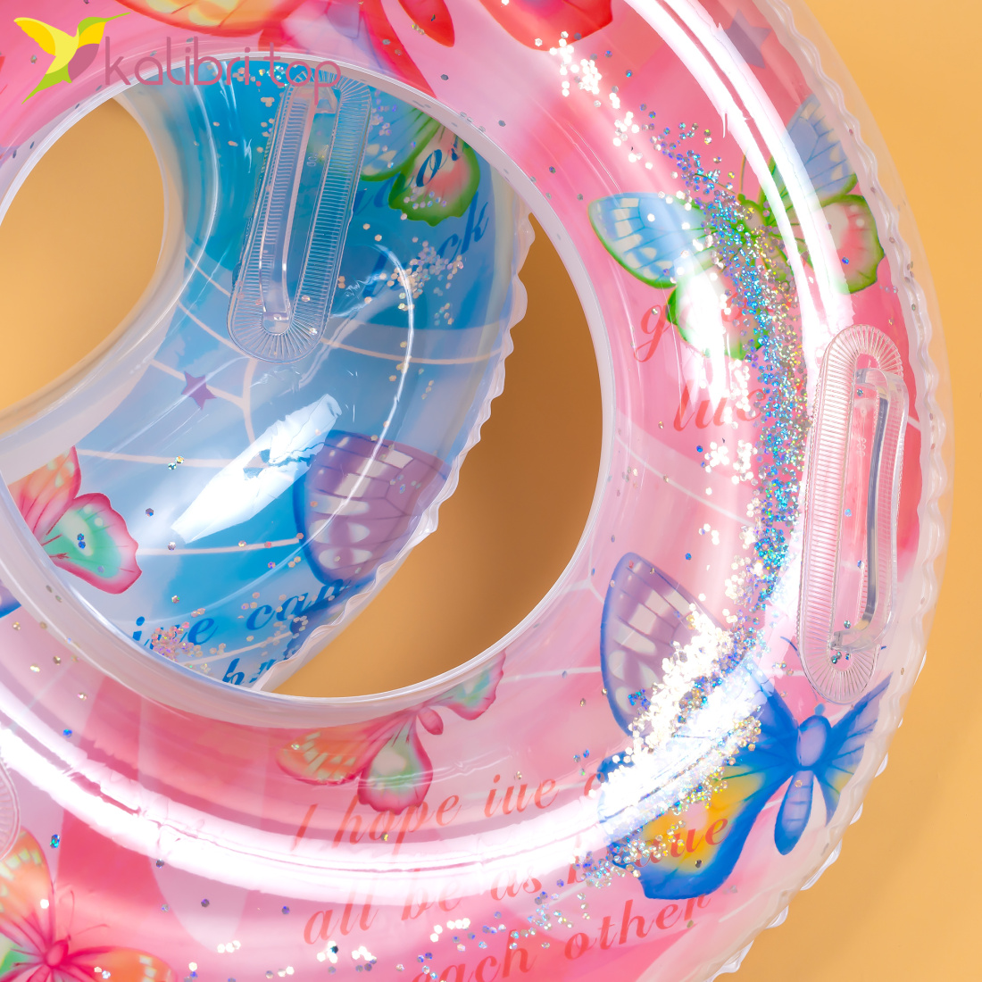 Круг для плавания Блёсточки и Хвост с ручками 70 см оптом фото 02