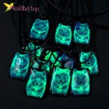 Кулоны светящиеся флуоресцентные Волк оптом фото 01