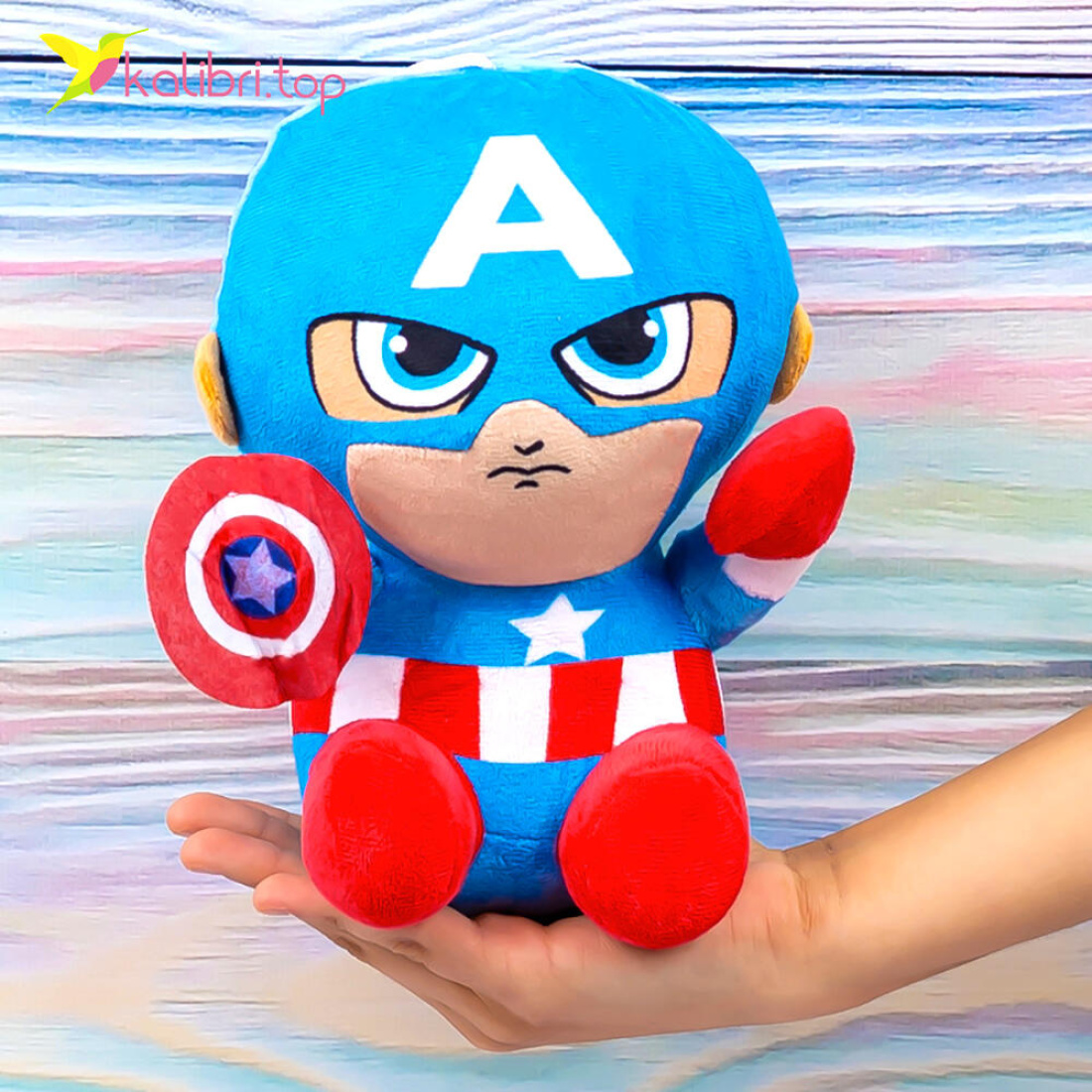 Мягкая игрушка малыш Капитан Америка 22 см оптом фото 01