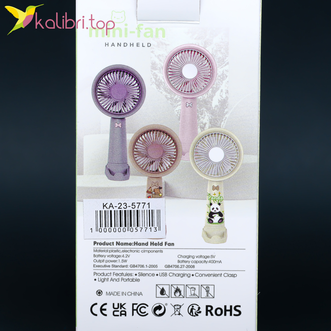 Вентилятор на USB Мини Холдер Бантик 17 см оптом фото 02