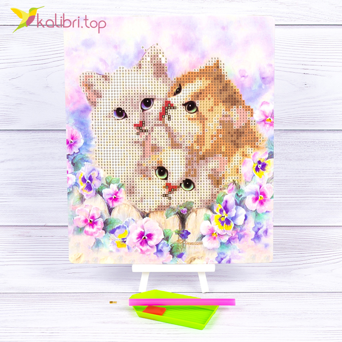 Алмазная мозаика Три котёнка 21*25 см оптом фото 01 Алмазная мозаика Три котёнка 21*25 см оптом фото 01