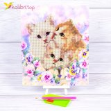 Алмазная мозаика Три котёнка 21*25 см оптом фото 01 Алмазная мозаика Три котёнка 21*25 см оптом фото 01