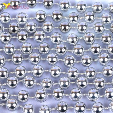 Новорічний декор намисто срібний грудень 2,8 метра, 12 штук - Фото Новорічний декор намисто срібний грудень 2,8 метра, 12 штук - Купити