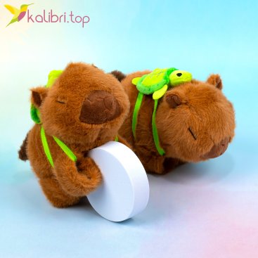 Мягкая игрушка на руку Капибара с Черепашкой 20 см - Купить