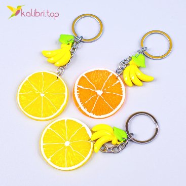 Брелоки пластикові Лимон та Апельсин 12 штук - Купити