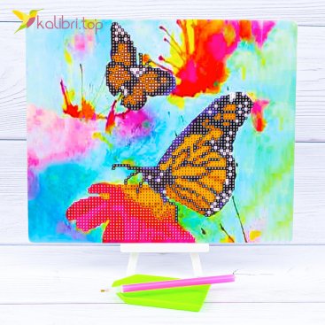 Алмазная мозаика Бабочки Цветные 21*25 см - Купить
