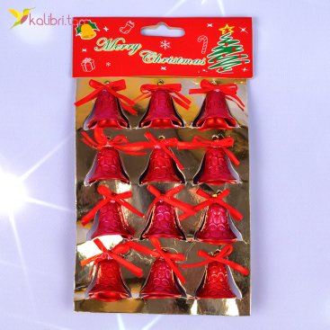 Різдвяні дзвіночки Червоні 3 см., 120 шт - Фото Різдвяні дзвіночки Червоні 3 см., 120 шт - Купити