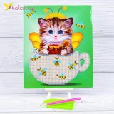 Алмазная мозаика Кот с мёдом 21*25 см оптом фото 01 Алмазная мозаика Кот с мёдом 21*25 см оптом фото 01