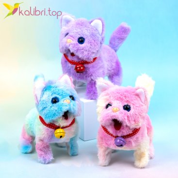 Кот ходилка цветной Колокольчик 18 см - Купить