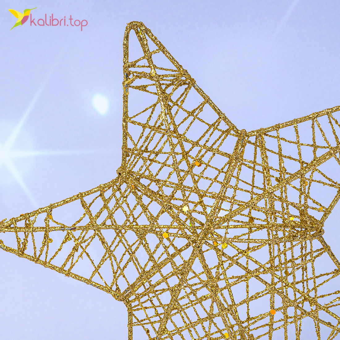 Верхушка для ёлки звезда золотая 23 см., 5 штук оптом фото 02 Верхушка для ёлки звезда золотая 23 см., 5 штук оптом фото 02