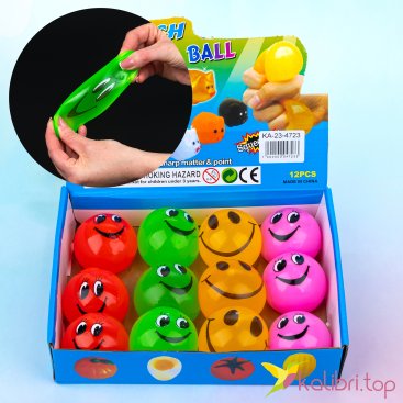 Антистрес-лізун Смайли 5,5 см, 74 г - Купити