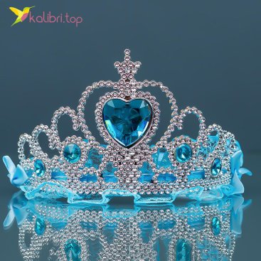 Праздничная корона Сердце голубое 7,5 см - Купить