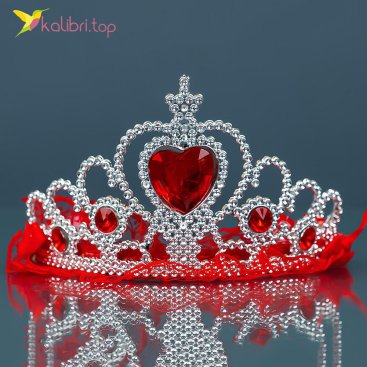 Праздничная корона Сердце красное 7,5 см - Купить