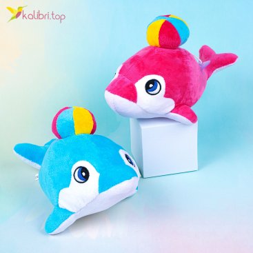 Мягкие игрушки Дельфин с мячиком 30 см - Купить