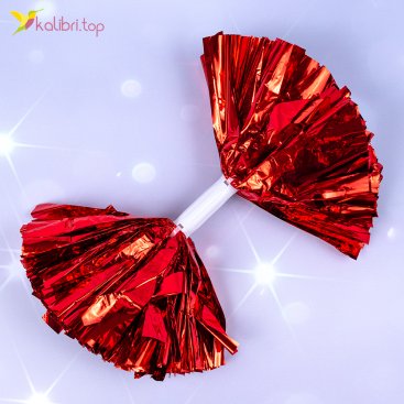 Помпоны для черлидинга Шарик красный 39 см, 100 г - Купить