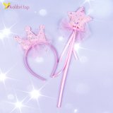 Набір обруч з чарівною паличкою Коронка та Зірочка рожевий оптом фото 01 Набір обруч з чарівною паличкою Коронка та Зірочка рожевий оптом фото 01