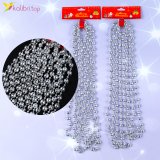 Декор намисто срібний блиск 2,7 метра, Ø 0,95 см, 10 штук оптом фото 01